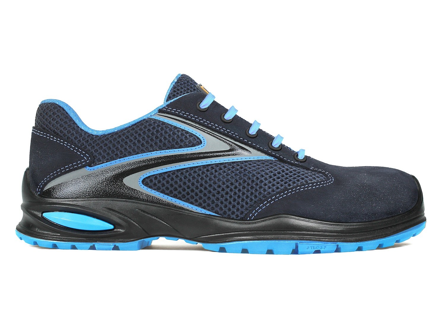 Scarpa antinfortunistica bassa in tessuto tecnico blu con suola ammortizzata