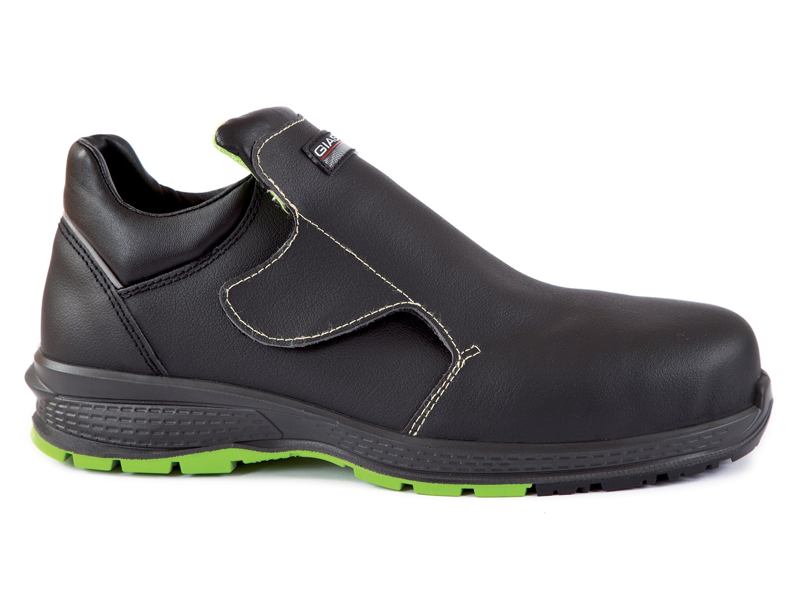 Scarpa antinfortunistica nera in pelle con chiusura rapida per lavorazioni a caldo